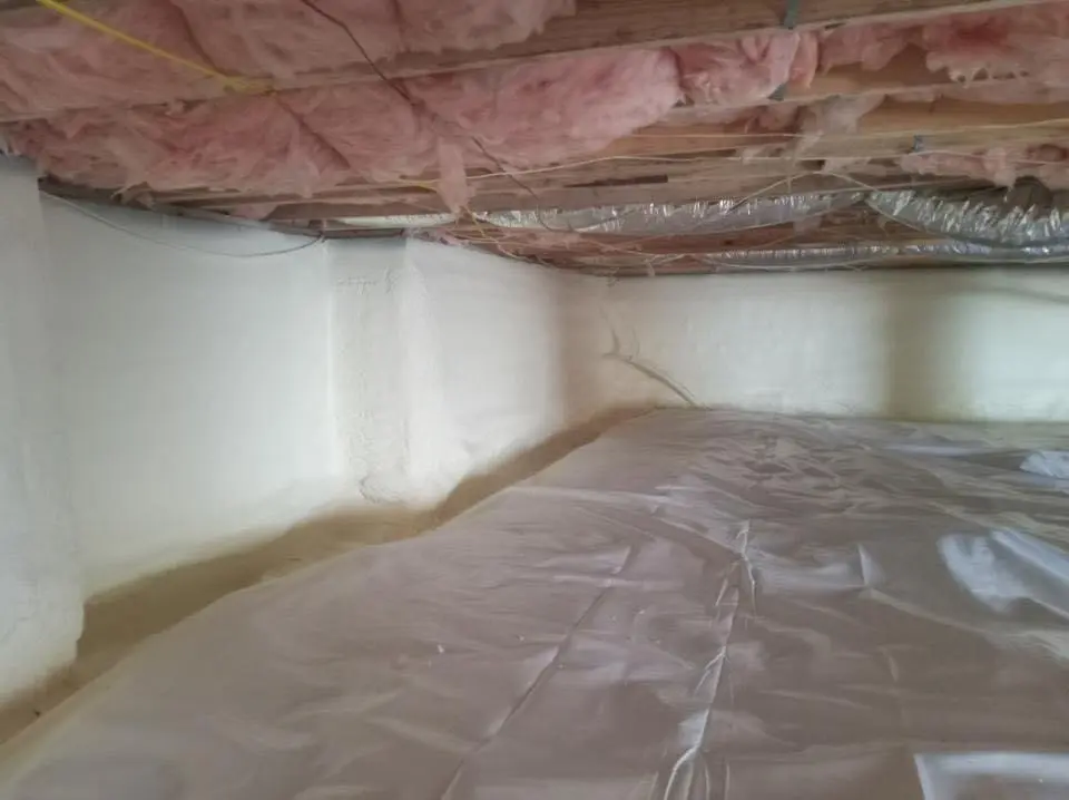 Crawl space encapsulation with closed-cell spray foam for Attic Insulation in Middlesex